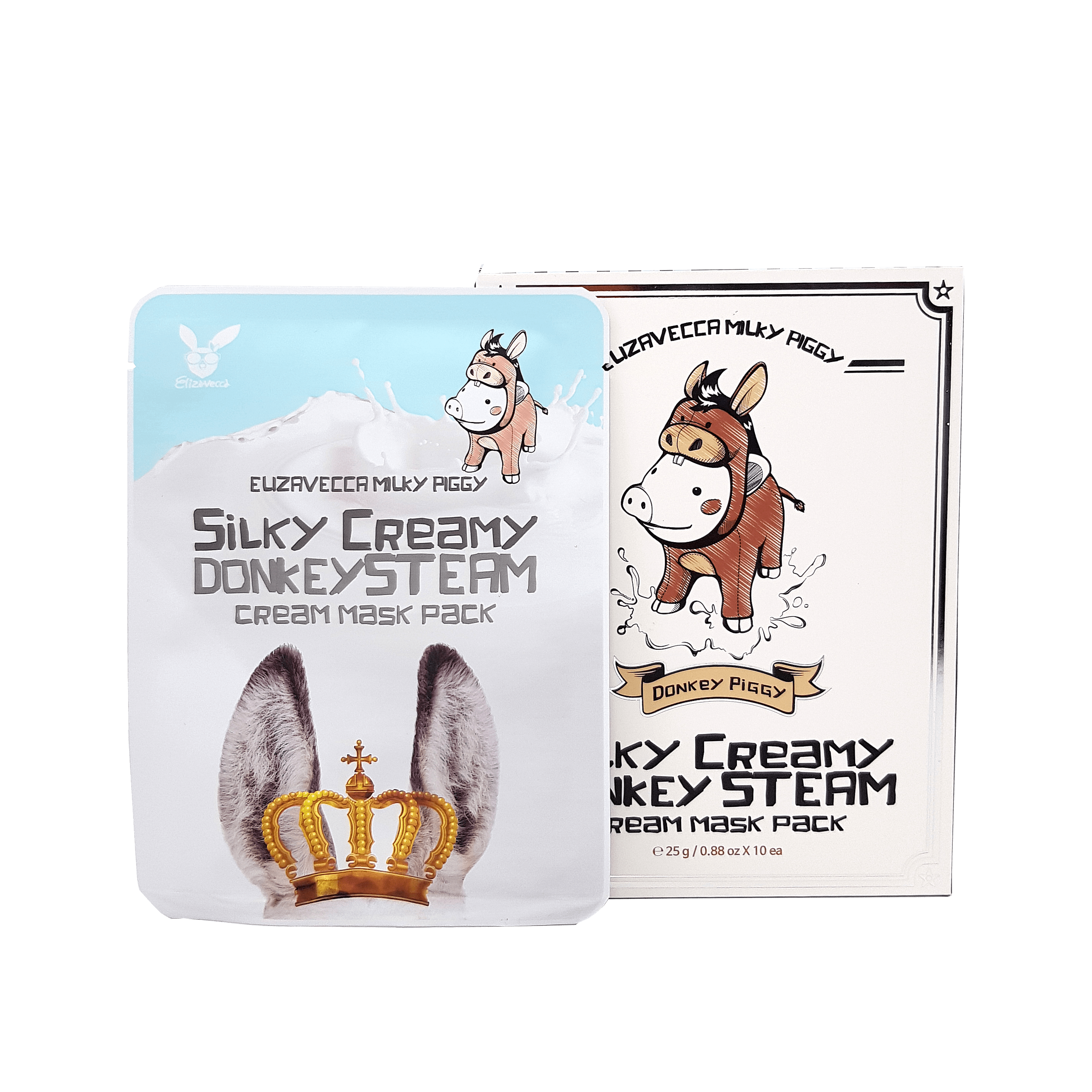 Питательная тканевая маска с паровым кремом Elizavecca Silky Creamy Donkey Steam Cream Mask Pack