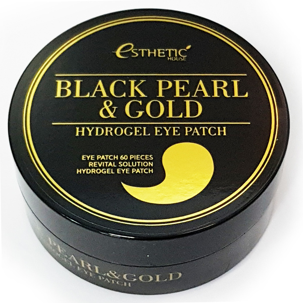 Гидрогелевые патчи для глаз с черным жемчугом и золотом Esthetic House Black Pearl & Gold Hydrogel Eyepatch